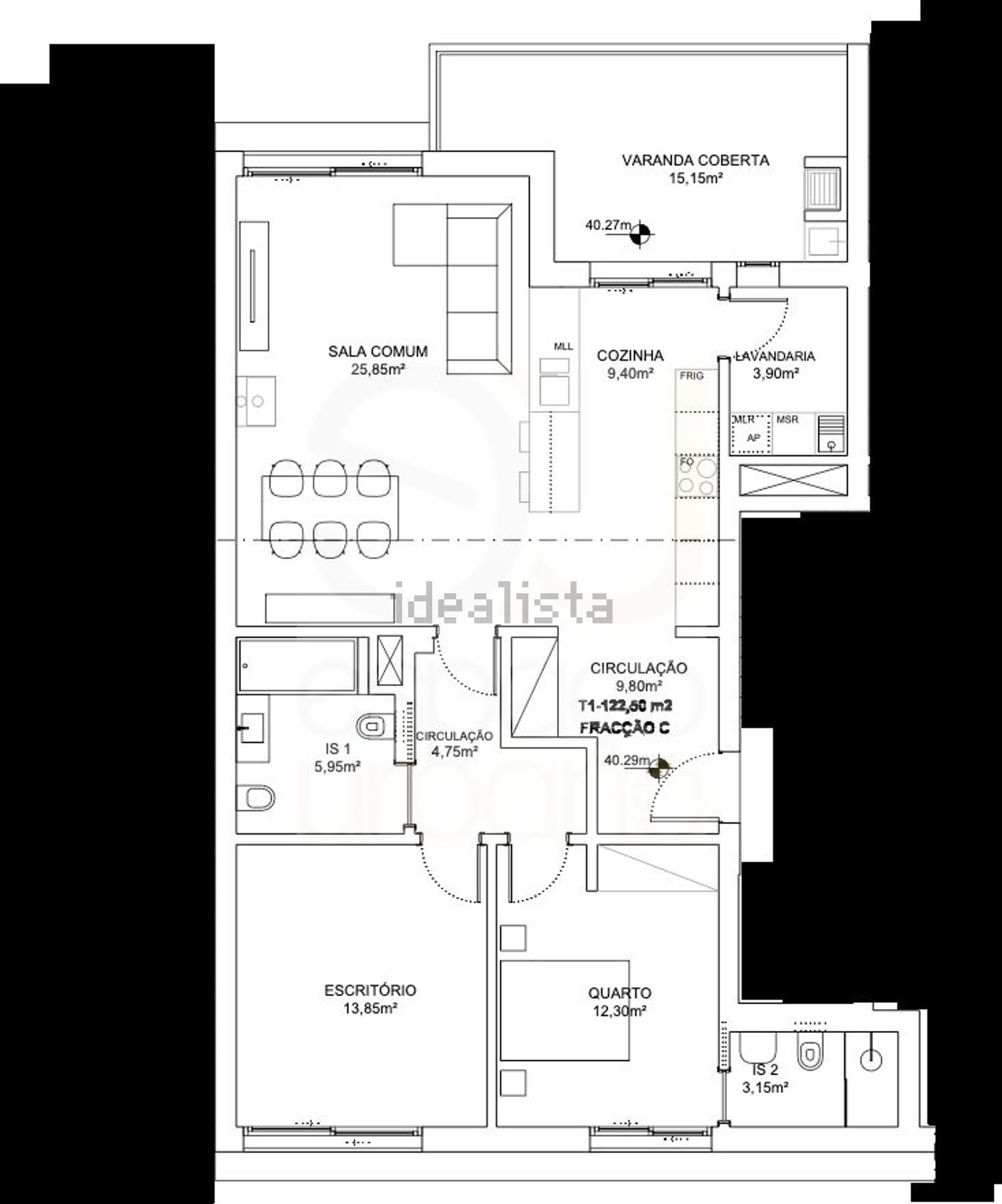 公寓 t2出售Urb. Horta do Algoz - Rua das Nogueiras - 平面图