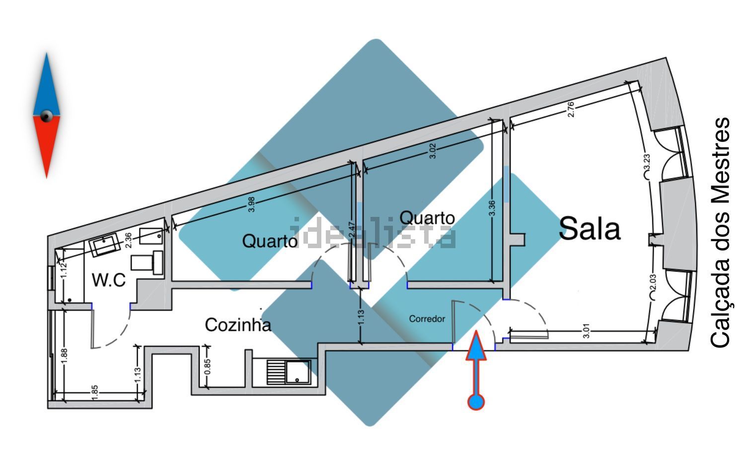 公寓 t2出售Calçada dos Mestres s/n - 平面图