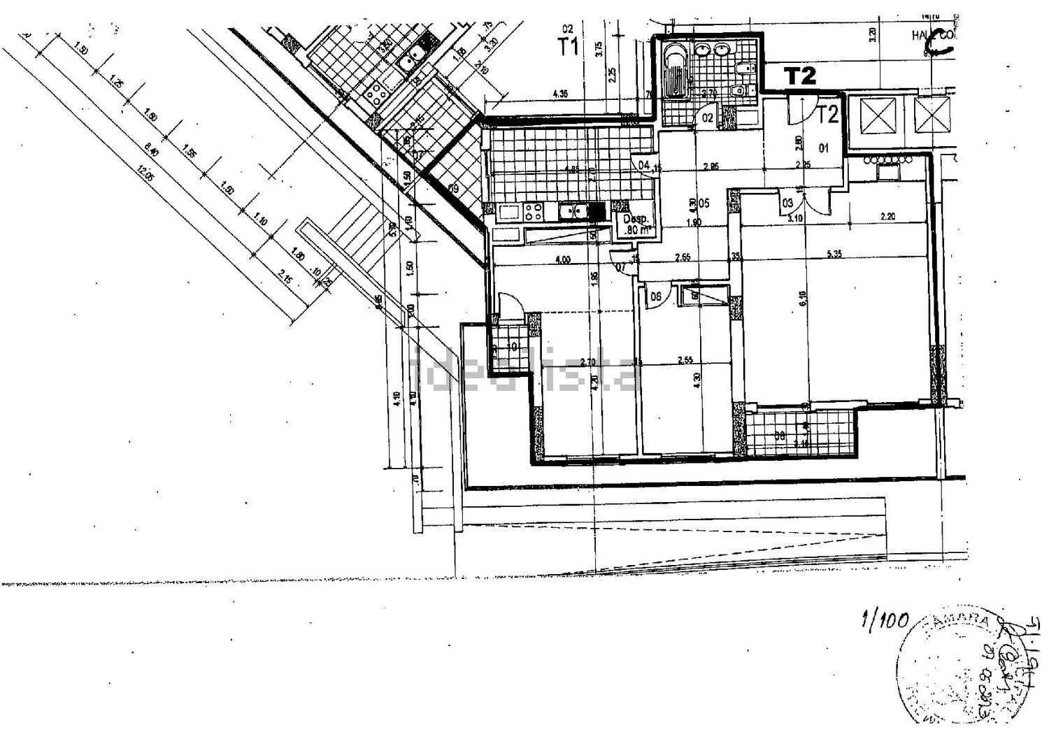 公寓 t2出售在Avenida dos Condes de Azambuja - 平面图