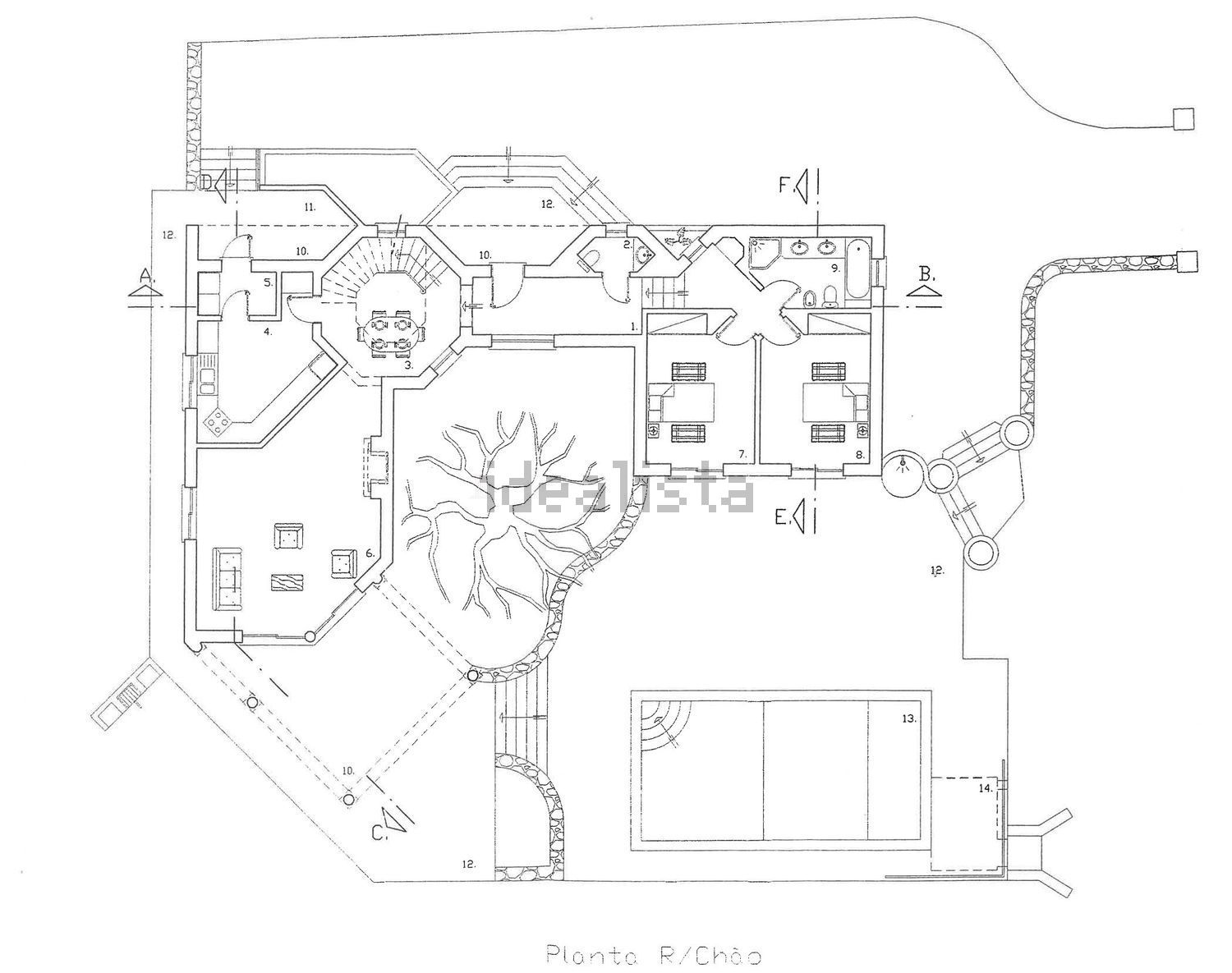 小楼房或独栋别墅出售Quinta das Andorinhas - 平面图