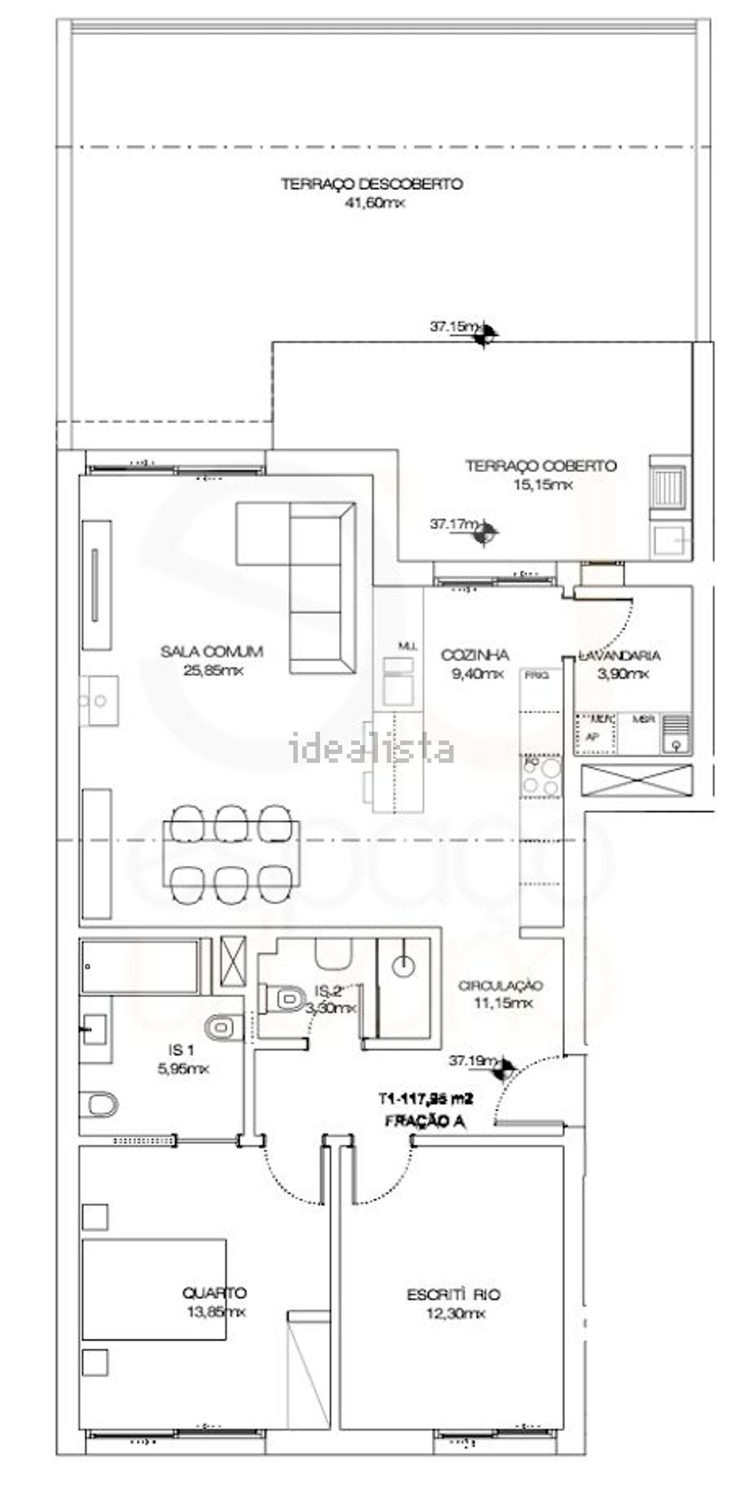 公寓 t2出售Urb. Horta do Algoz - Rua das Nogueiras - 平面图