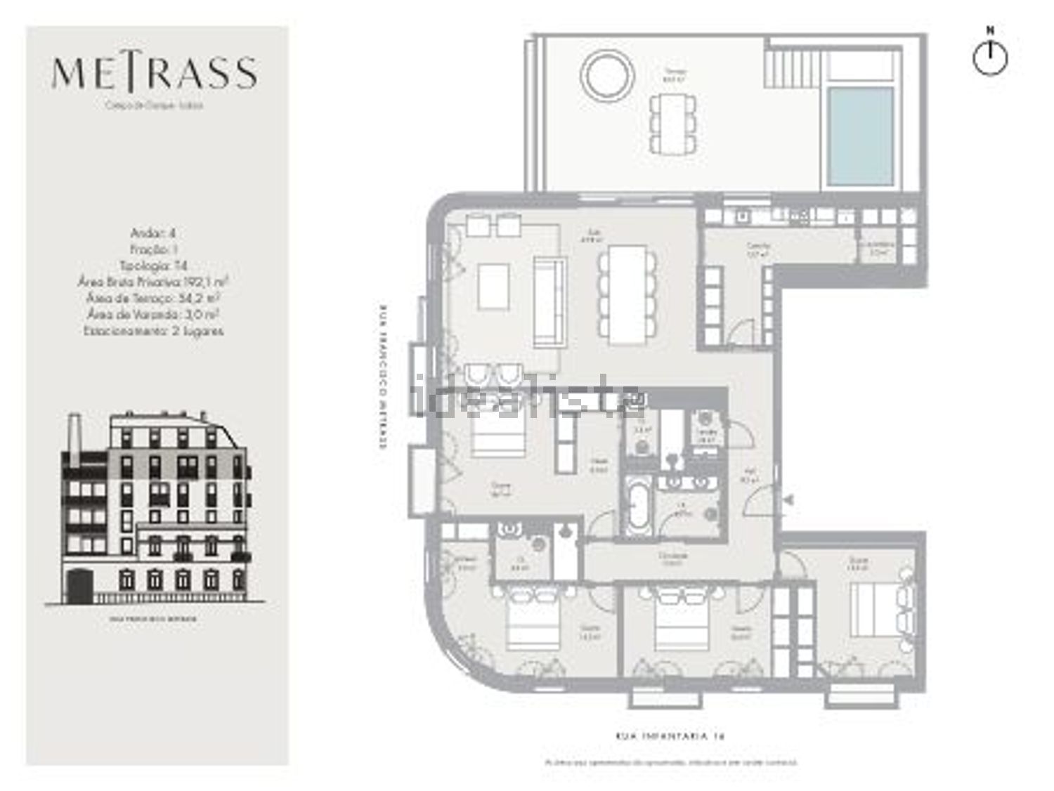 公寓 t4出售在Rua Francisco Metrass, 44 - 平面图