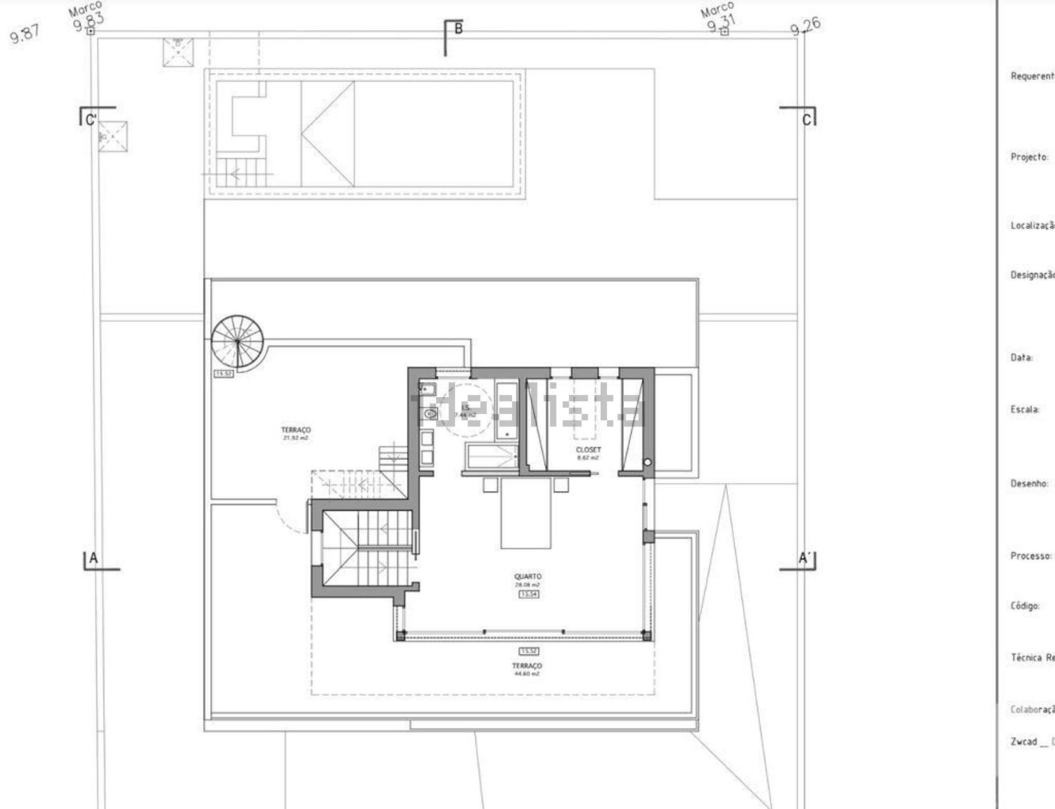 出租小楼房或独栋别墅在Quinta da Foz - Escolas - 平面图