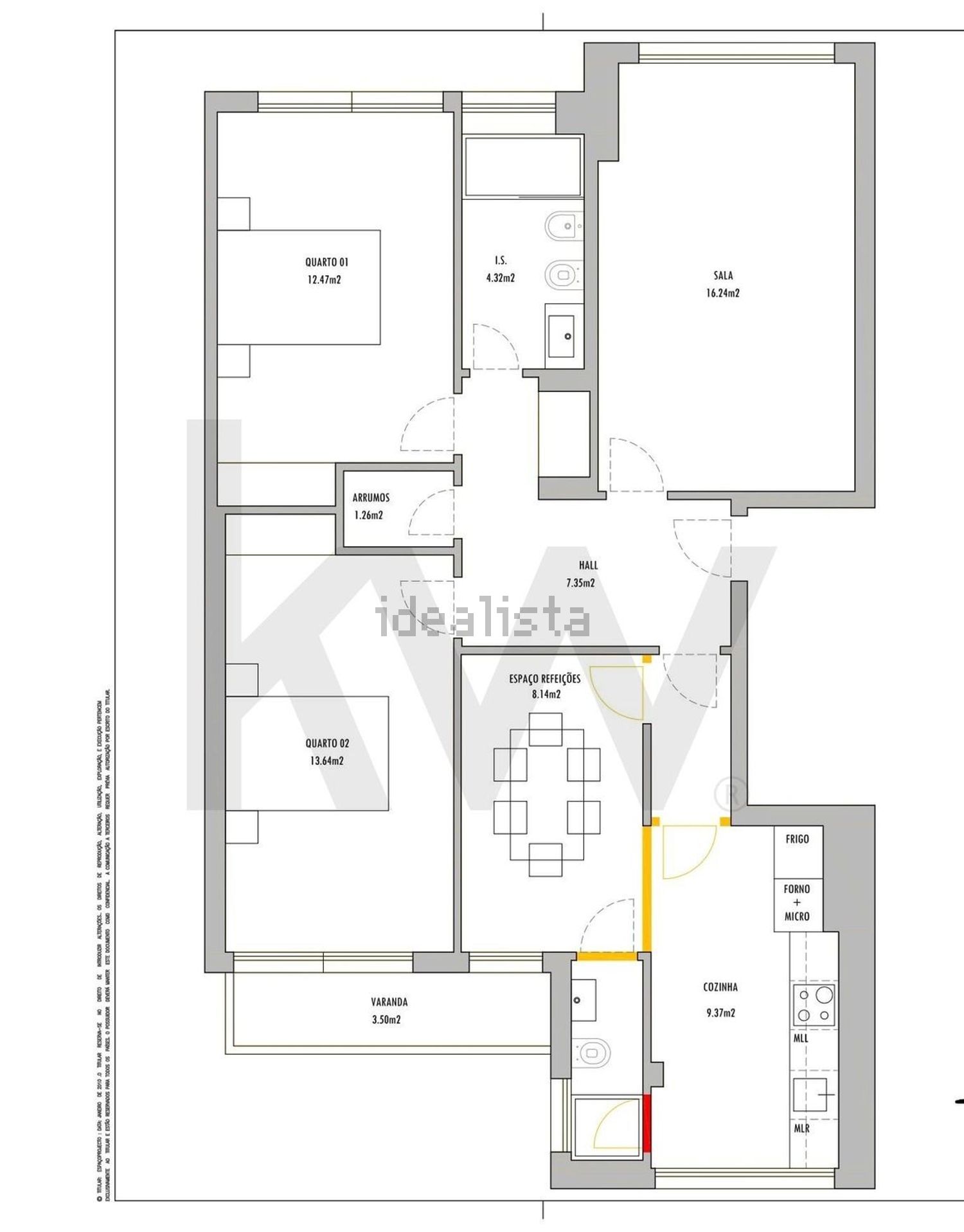 公寓 t3出售在Rua Engenheiro Maciel Chaves, 14 - 平面图