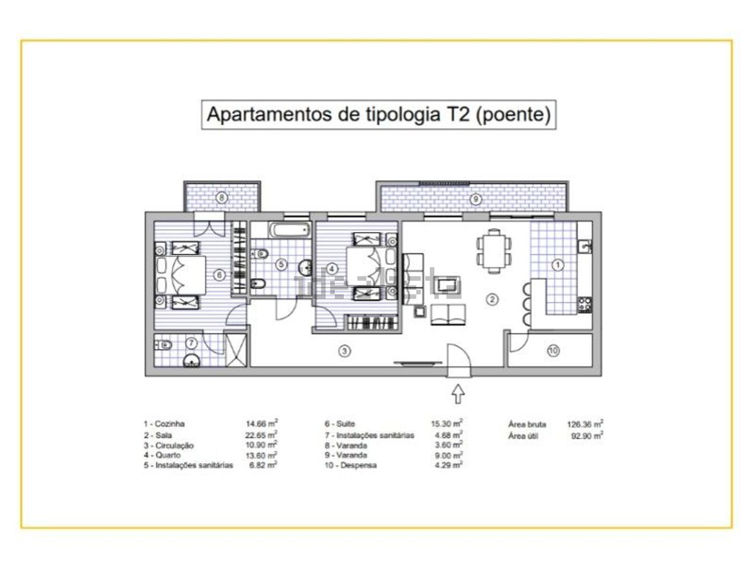 公寓 t3出售在Centro Oeste da Cidade de Loulé - 平面图