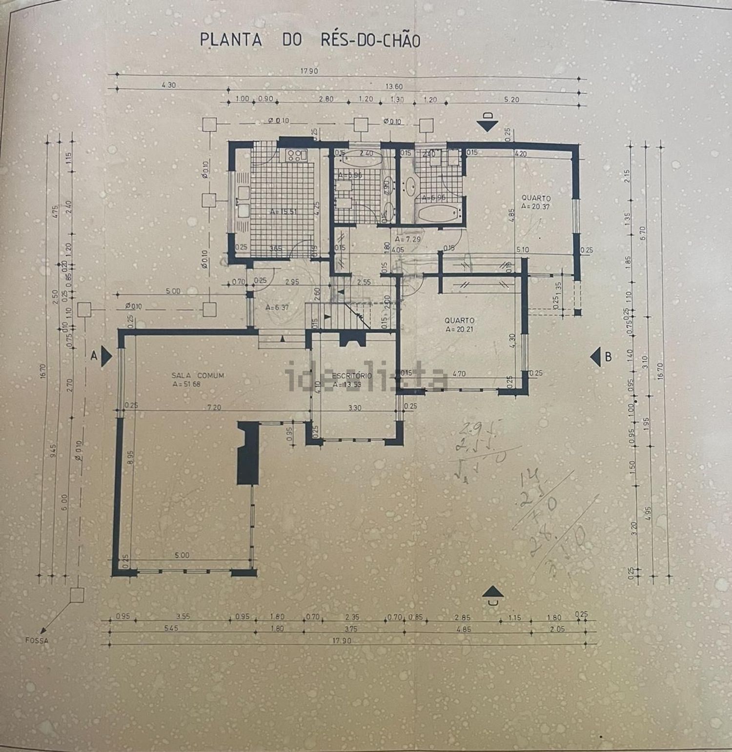 小楼房或独栋别墅出售在Rua de São Vicente - 平面图