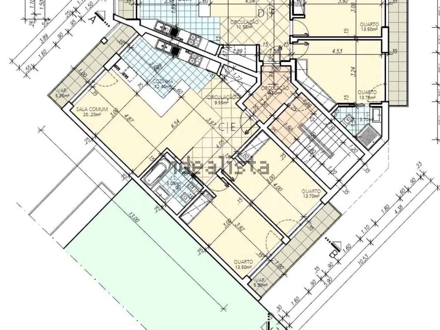 公寓 t2出售在Praceta Dom João V, 10 - 平面图