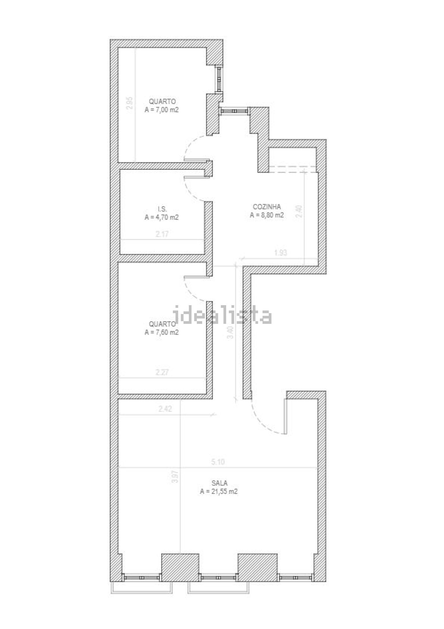 公寓 t2出售在Rua de Belém - 平面图