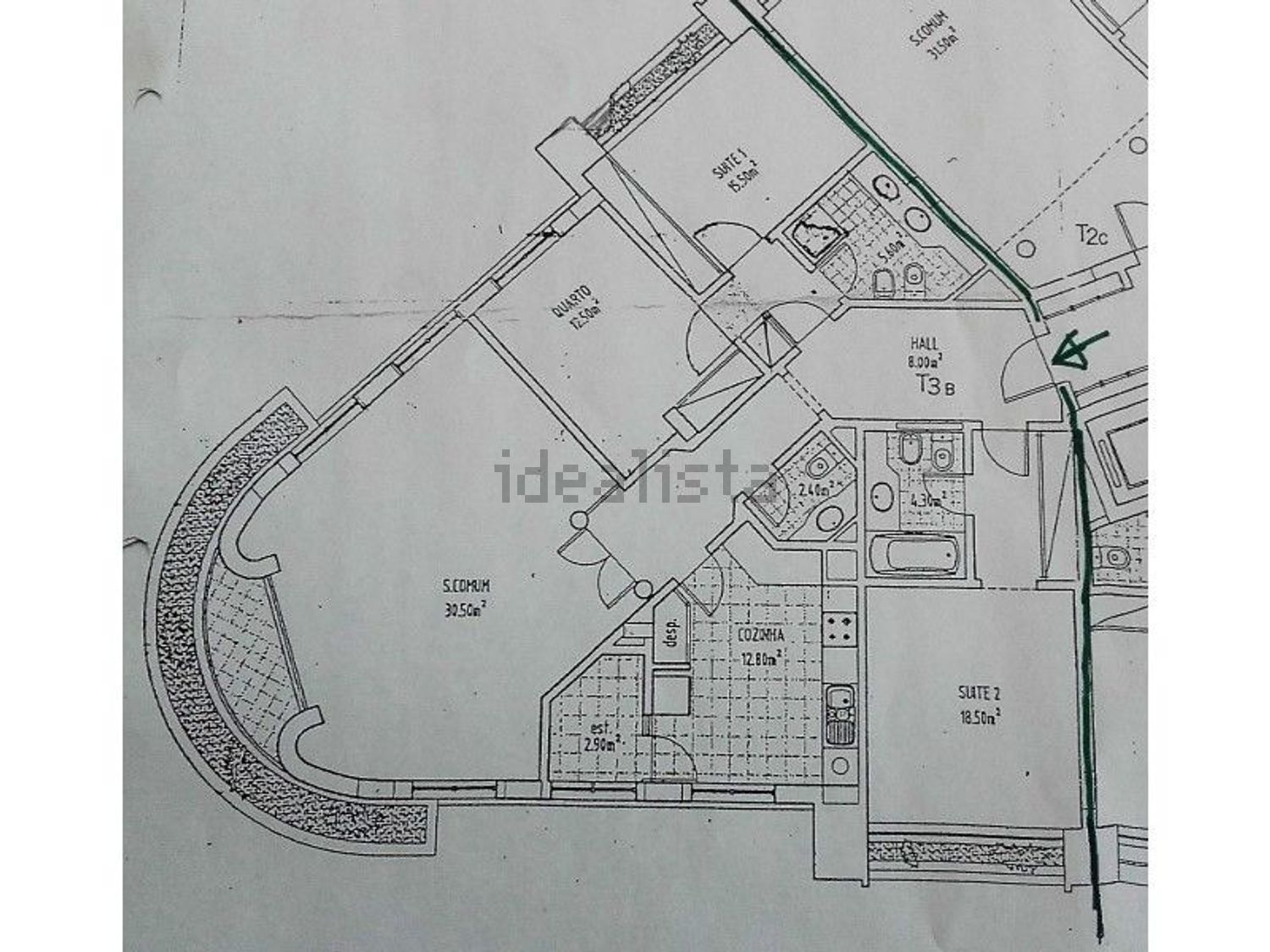 出租公寓 t3在Avenida Defensores de Chaves - 平面图
