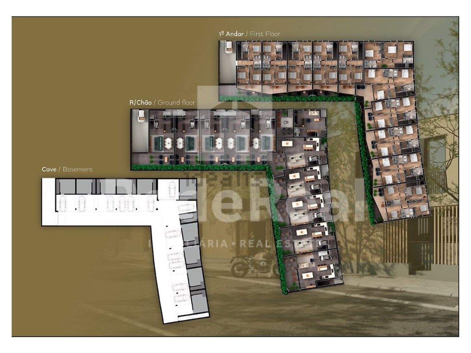 小楼房或独栋别墅出售在Avenida Laginha Serafim - 平面图