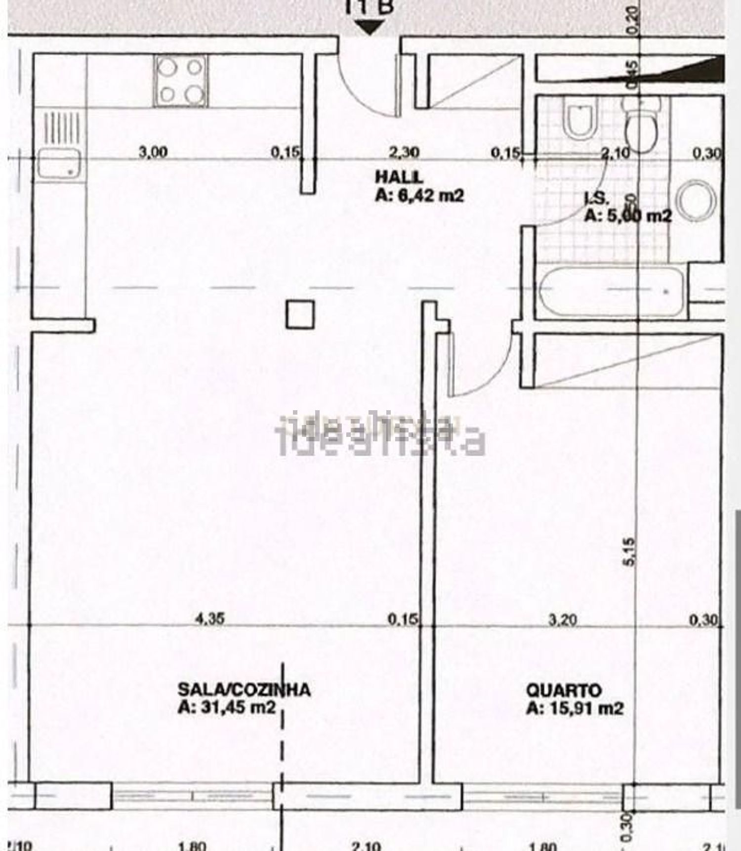 出租公寓 t1在Rua de Xabregas - 平面图