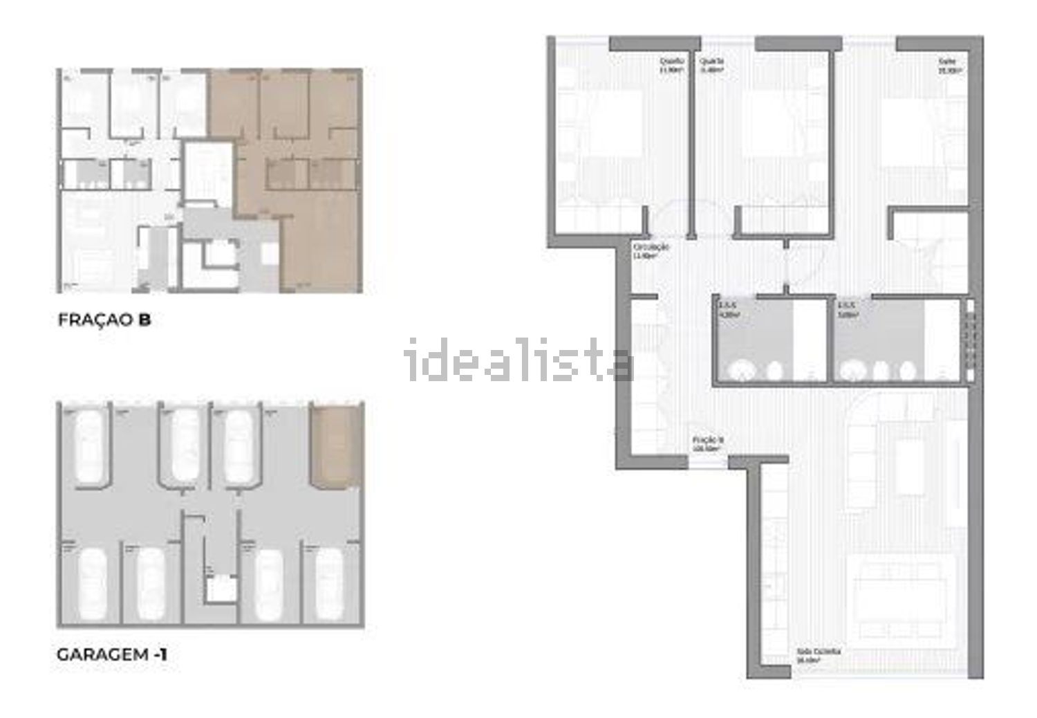 公寓 t3出售在São João Baptista - 平面图