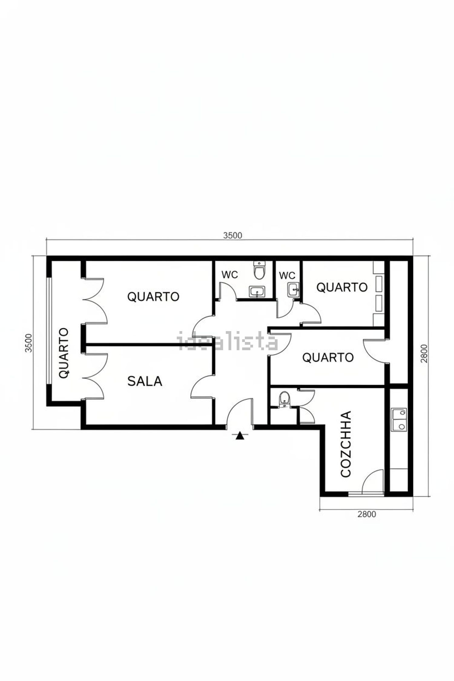 公寓 t3出售在Avenida da República - 平面图
