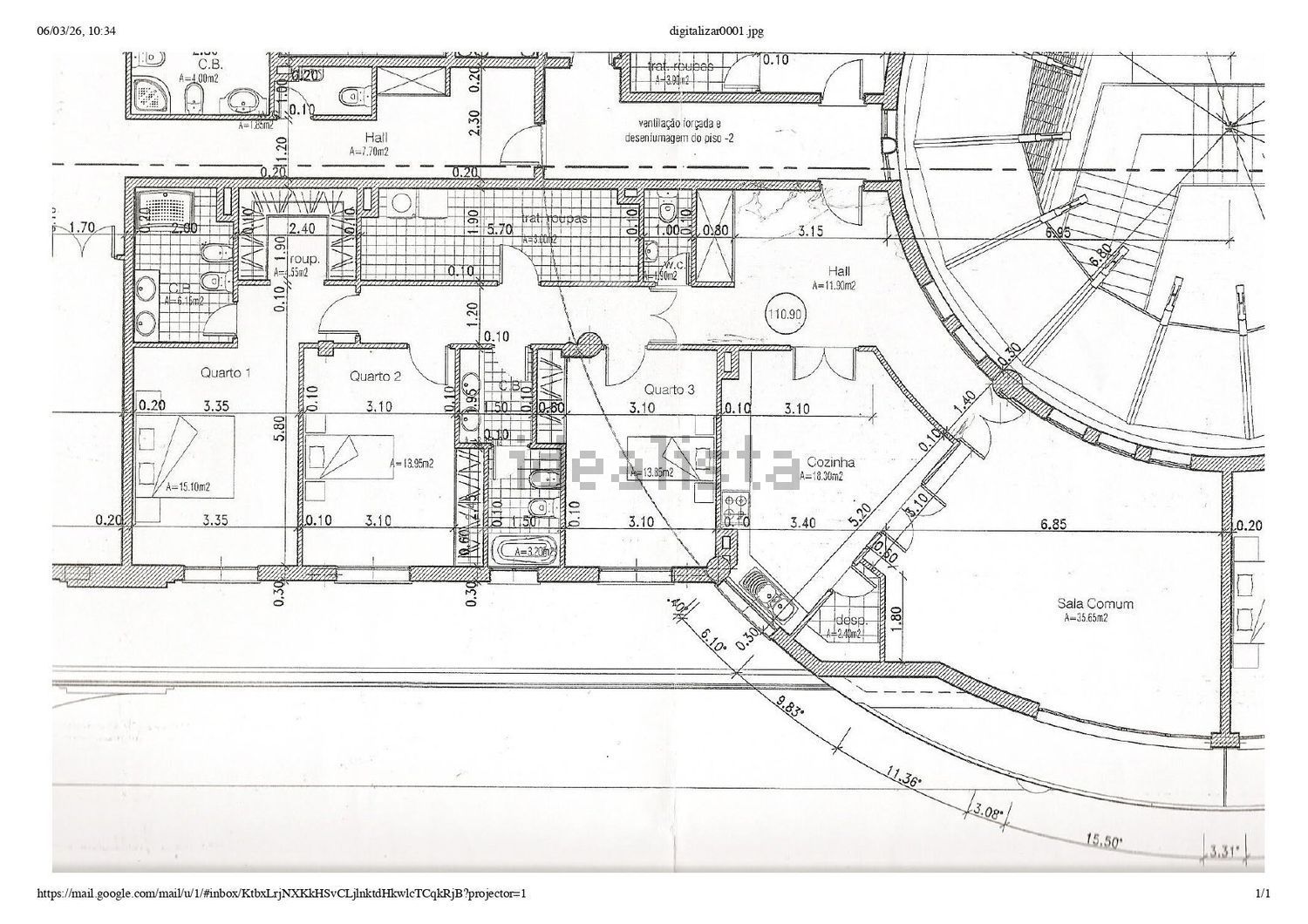 公寓 t3出售在Avenida de Dom José Alves Correia da Silva - 平面图