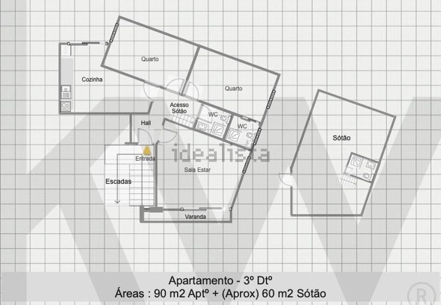 公寓 t2出售在Rua Doutor Gama Barros, 77 - 平面图