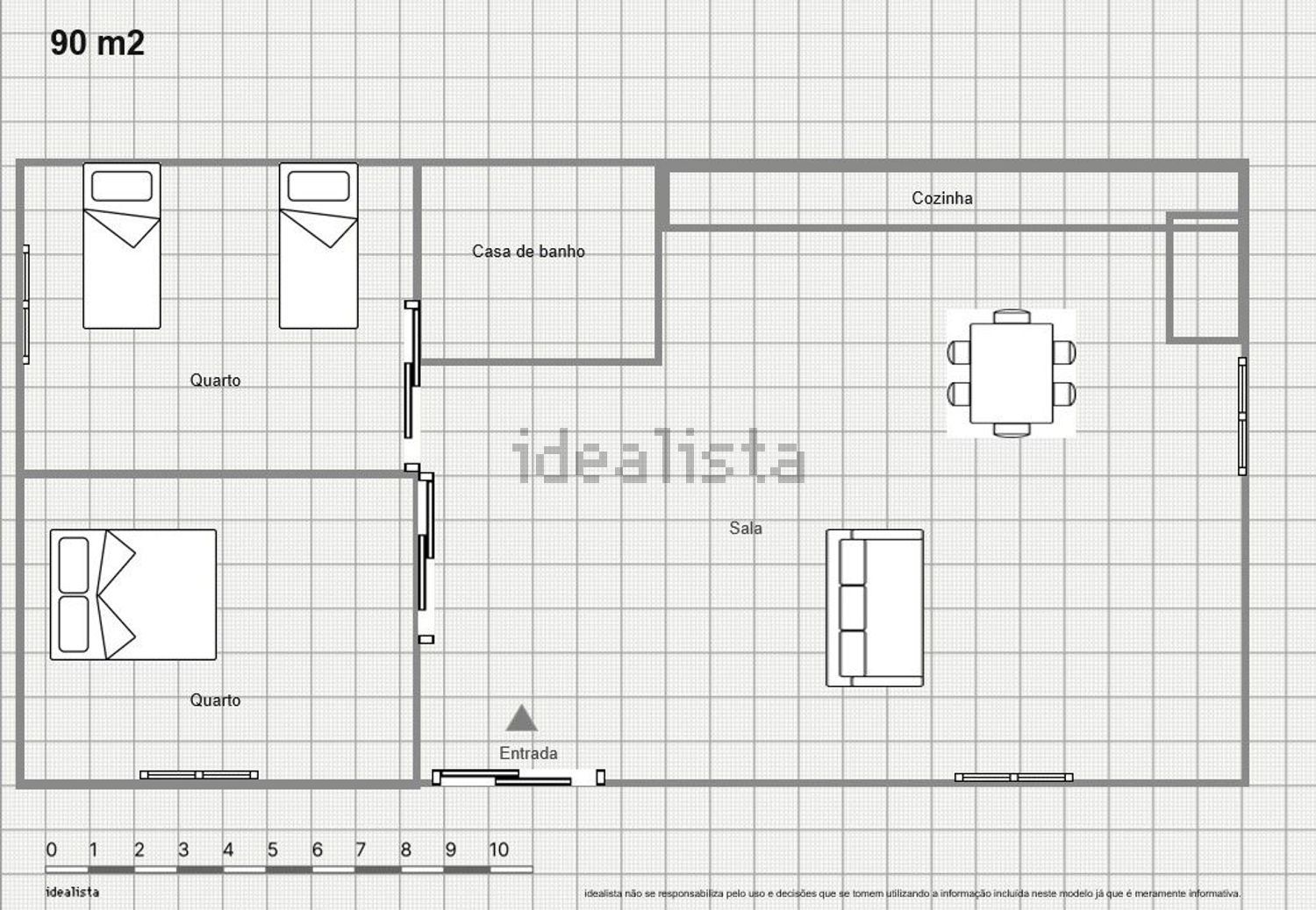 公寓 t2出售在Avenida Doutor Bernardino da Silva - 平面图