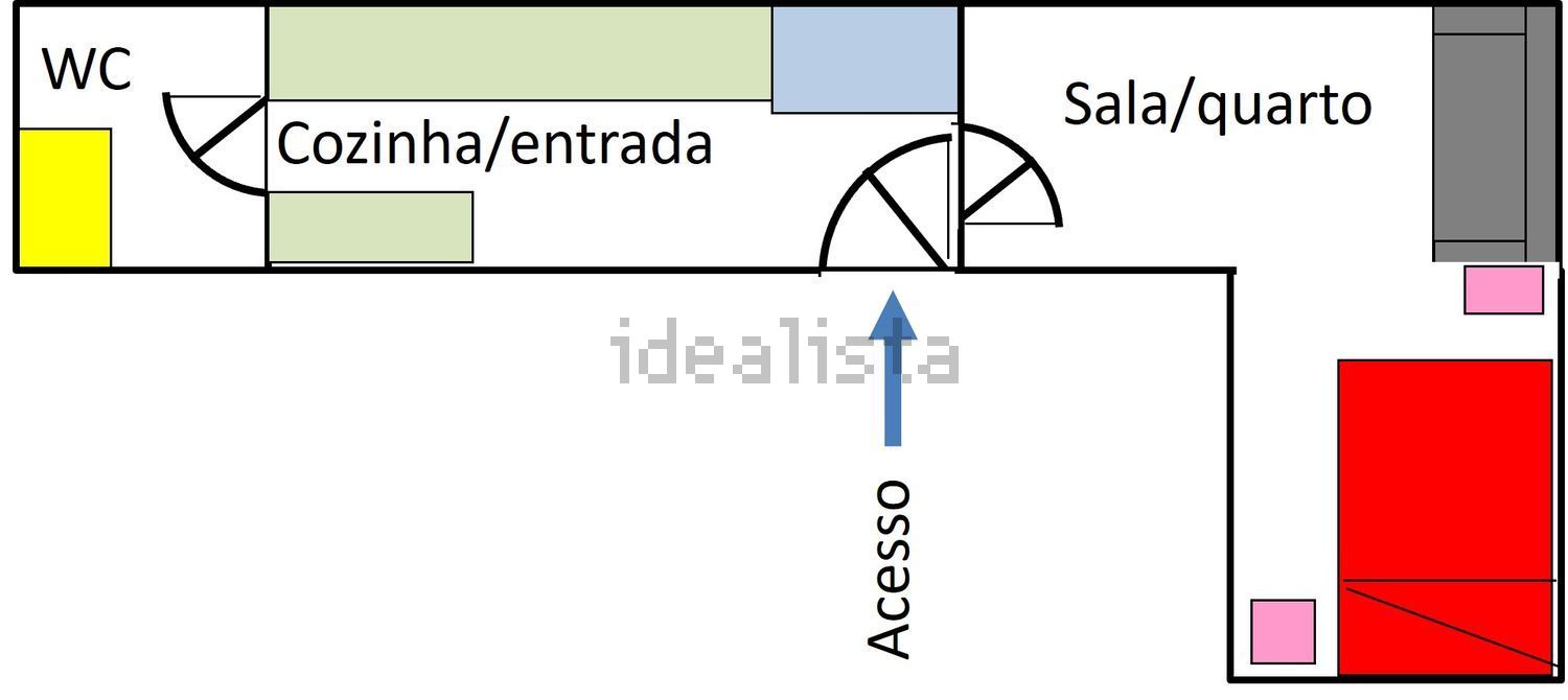 出租公寓 t1在Rua Aliança Operária, 64 - 平面图