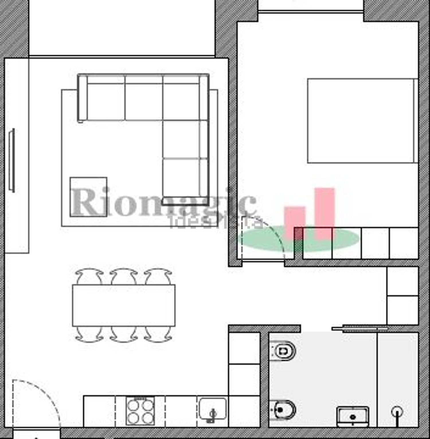 公寓 t1出售在Rua Mouzinho de Albuquerque, 43 - 平面图