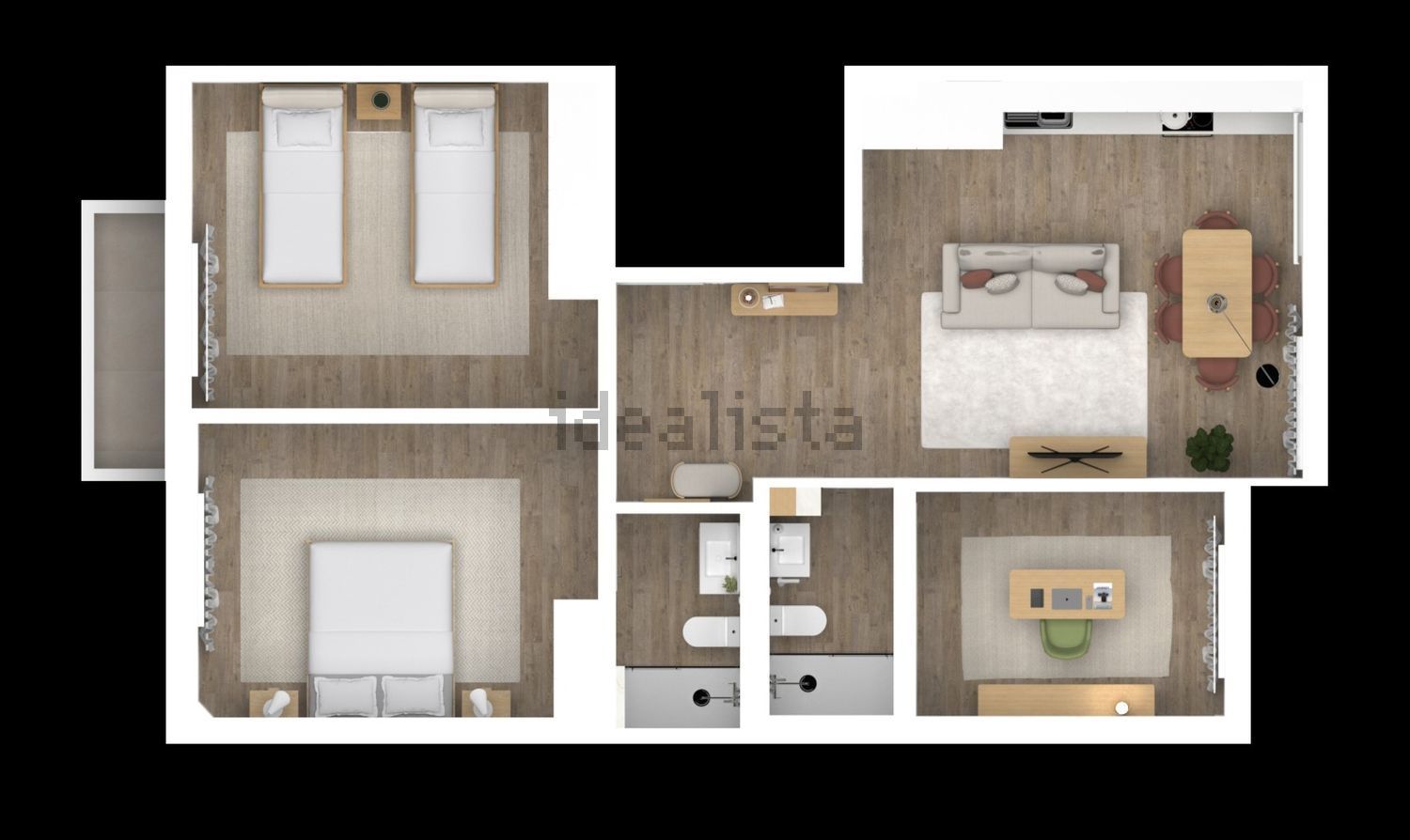 公寓 t3出售在Rua de Goa - 平面图
