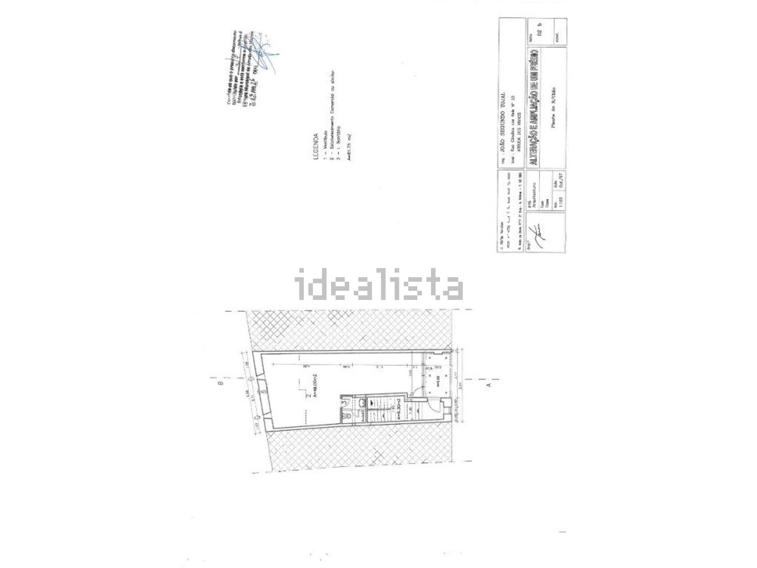 小楼房或独栋别墅出售在Rua Cândido dos Reis, 33 - 平面图