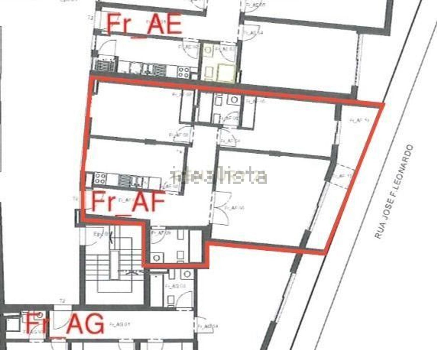 公寓 t2出售在Rua Manuel Tomé Viegas Vaz, 6 - 平面图