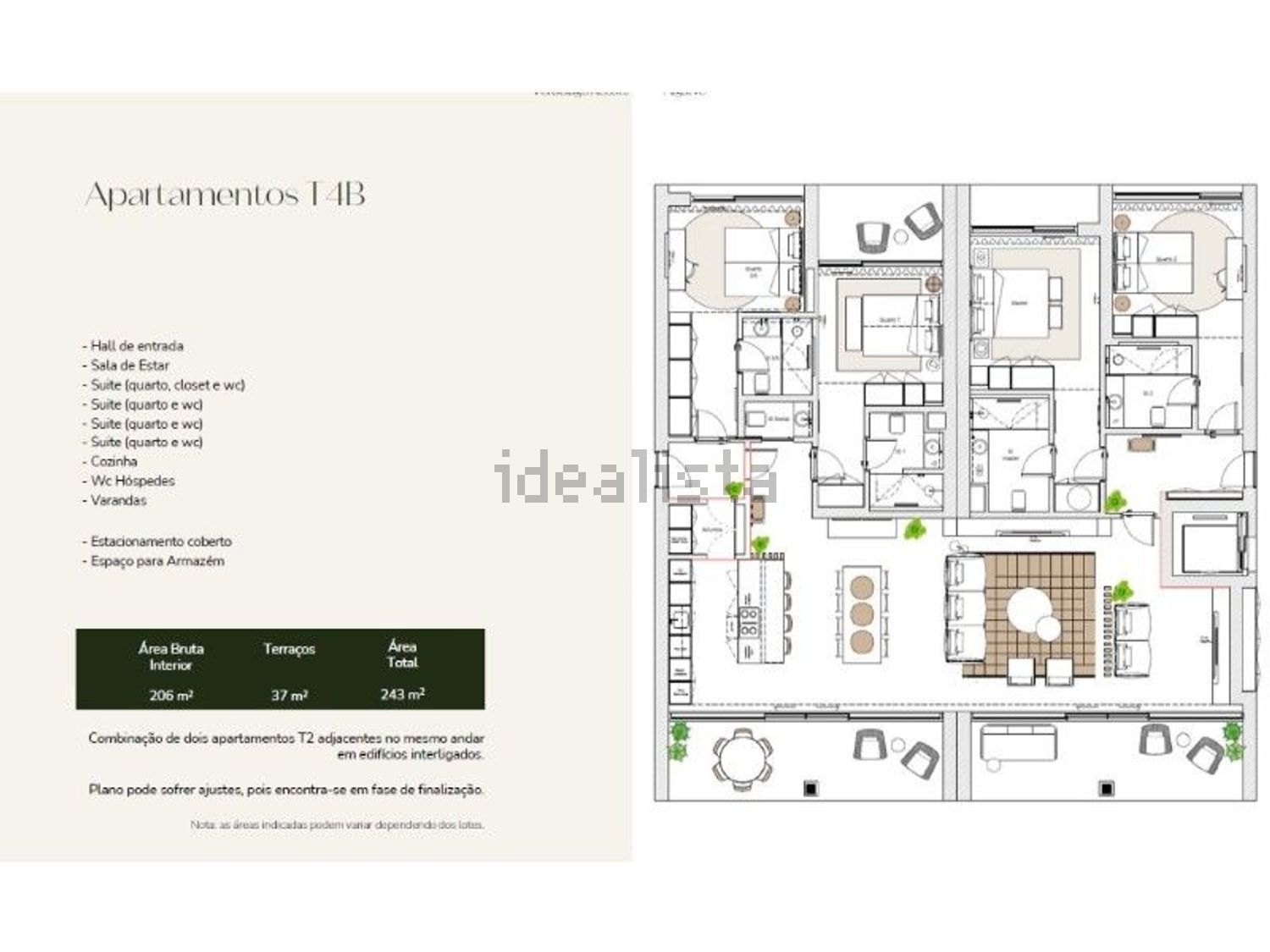 公寓 t4出售在Altura - 平面图