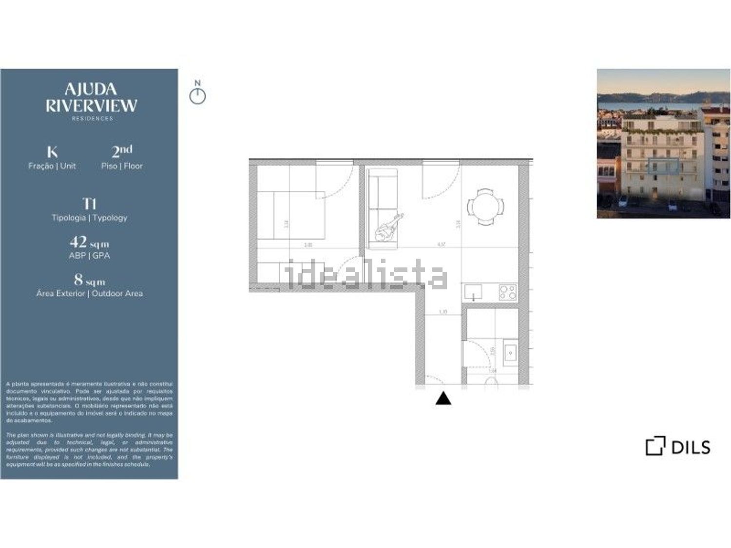 公寓 t1出售在Rua Alfredo da Silva, 9 - 平面图