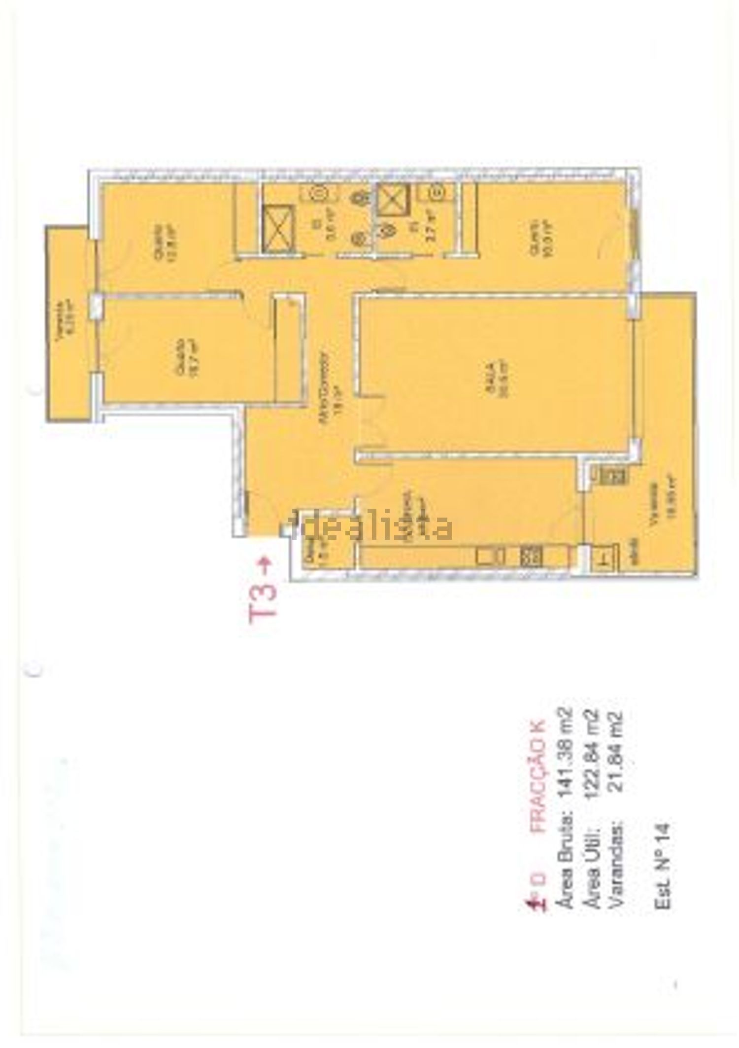 公寓 t3出售在Póvoa de Penafirme - Santa Cruz - 平面图