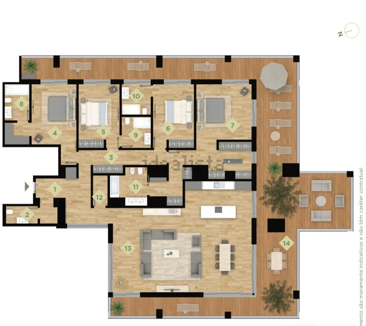 出租公寓 t4在Miraflores - 平面图