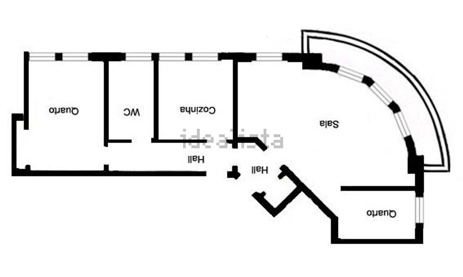 出租公寓 t2在Bairro Azul - Parque Eduardo VII - 平面图
