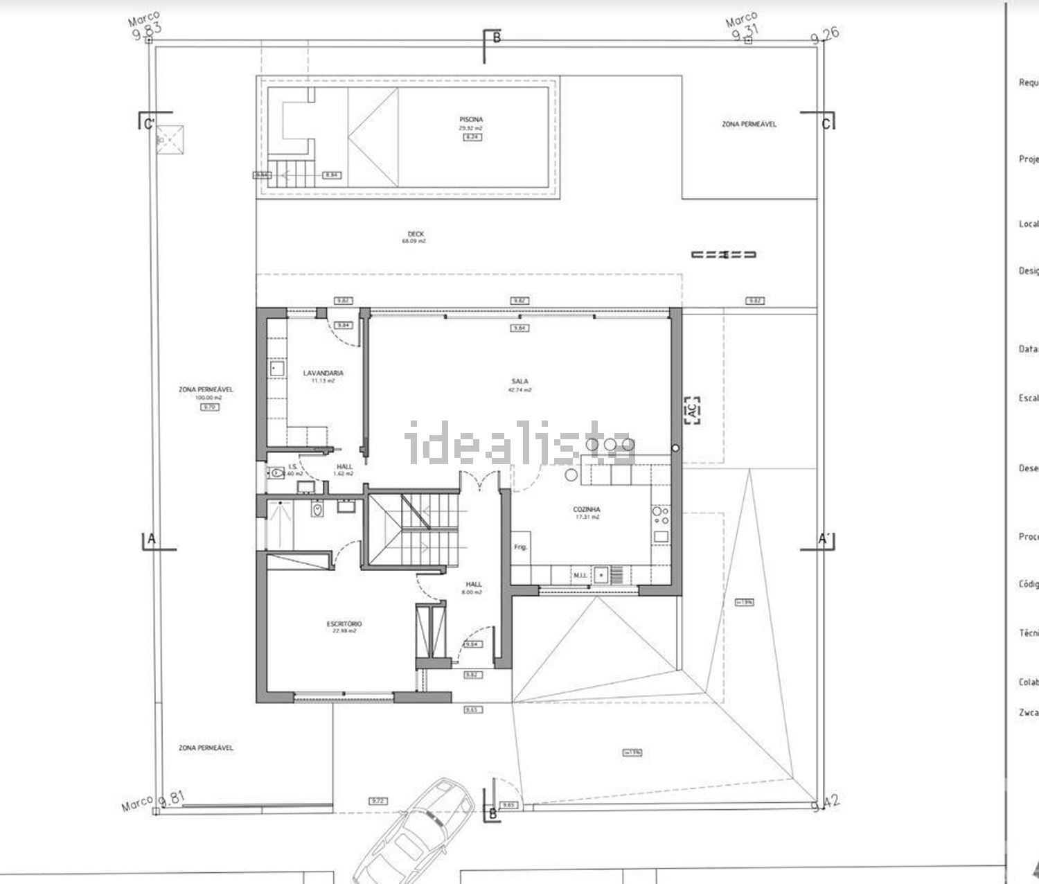 出租小楼房或独栋别墅在Quinta da Foz - Escolas - 平面图