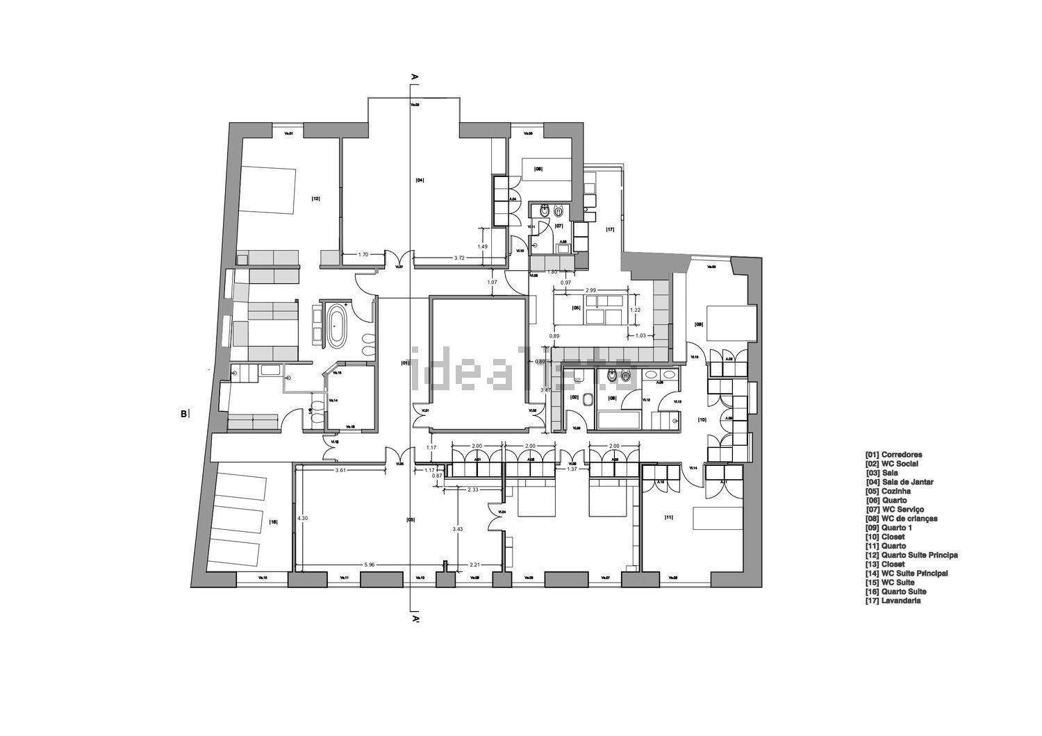 公寓 t5出售在Avenida António Augusto de Aguiar - 平面图