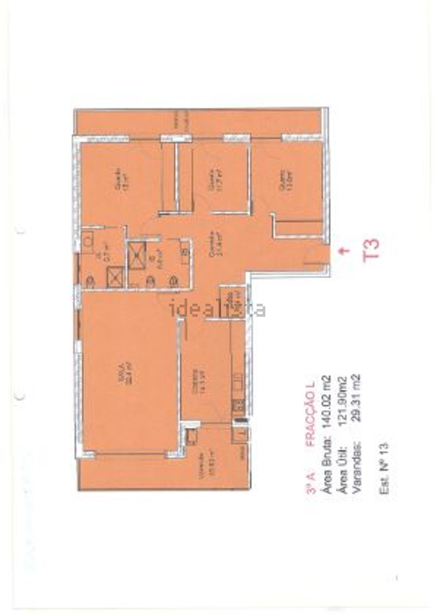 公寓 t3出售在Póvoa de Penafirme - Santa Cruz - 平面图