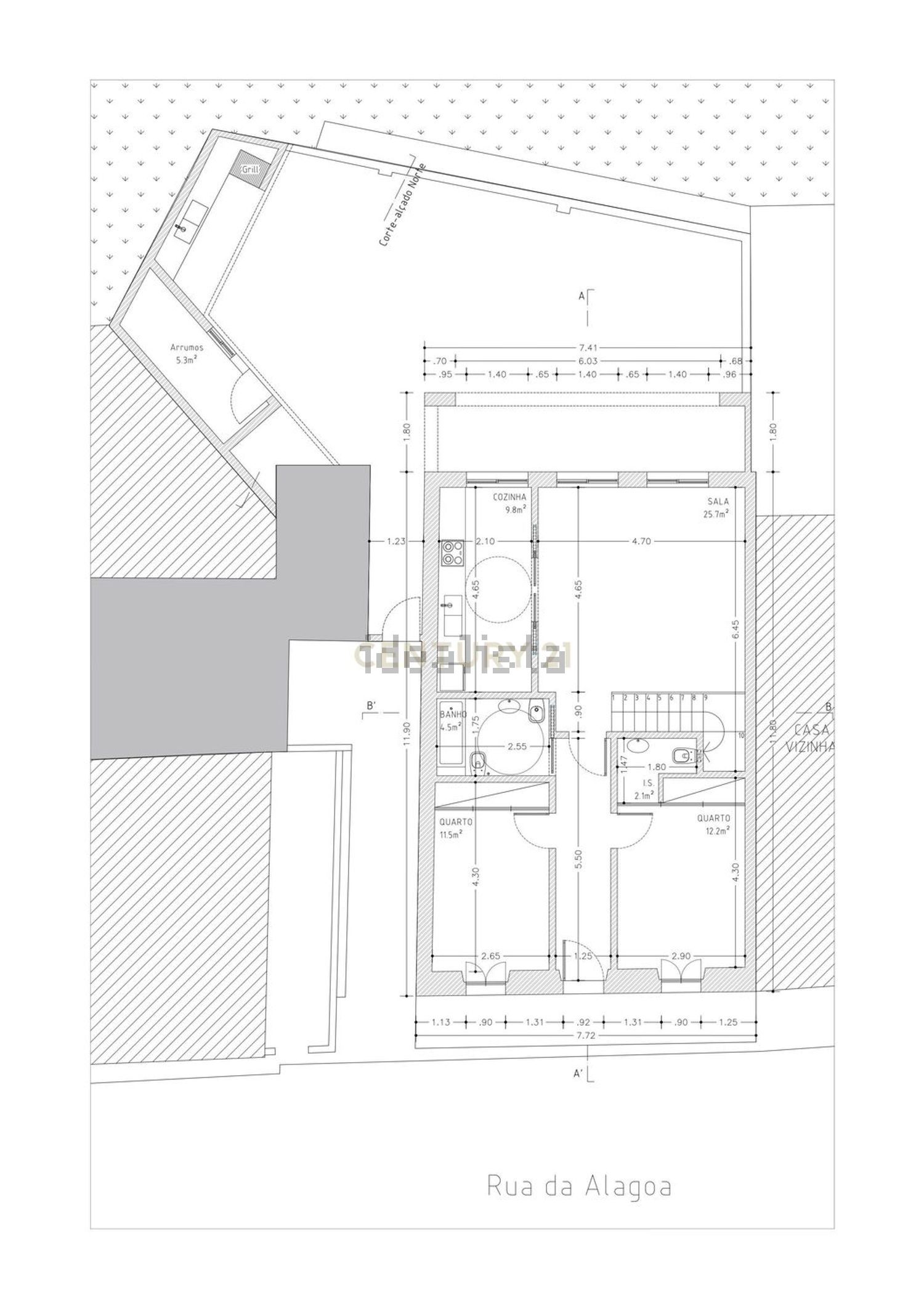 小楼房或独栋别墅出售在Rua da Alagoa, 42 - 平面图