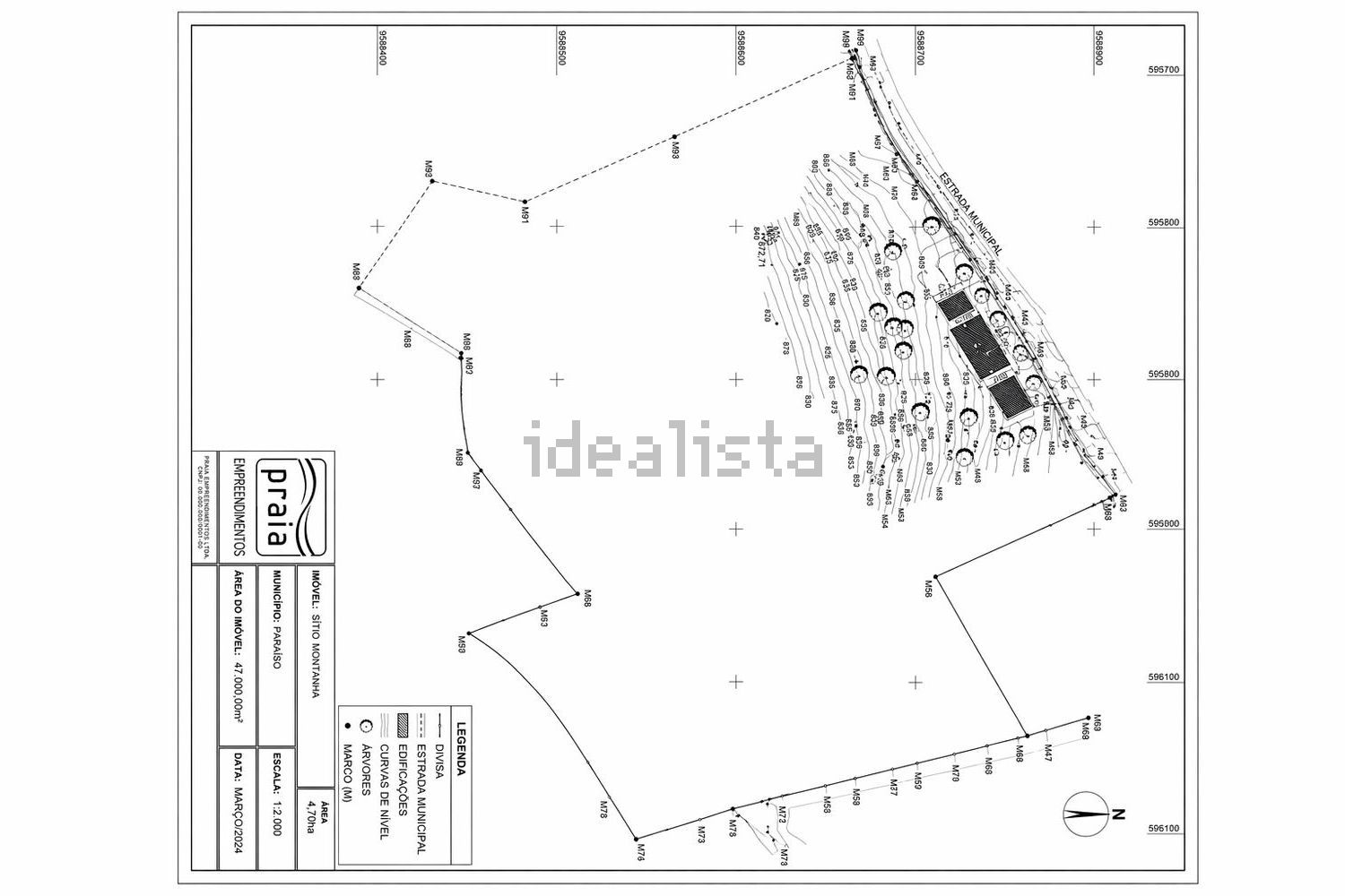 小楼房或独栋别墅出售在Rua das Amendoeiras - 平面图