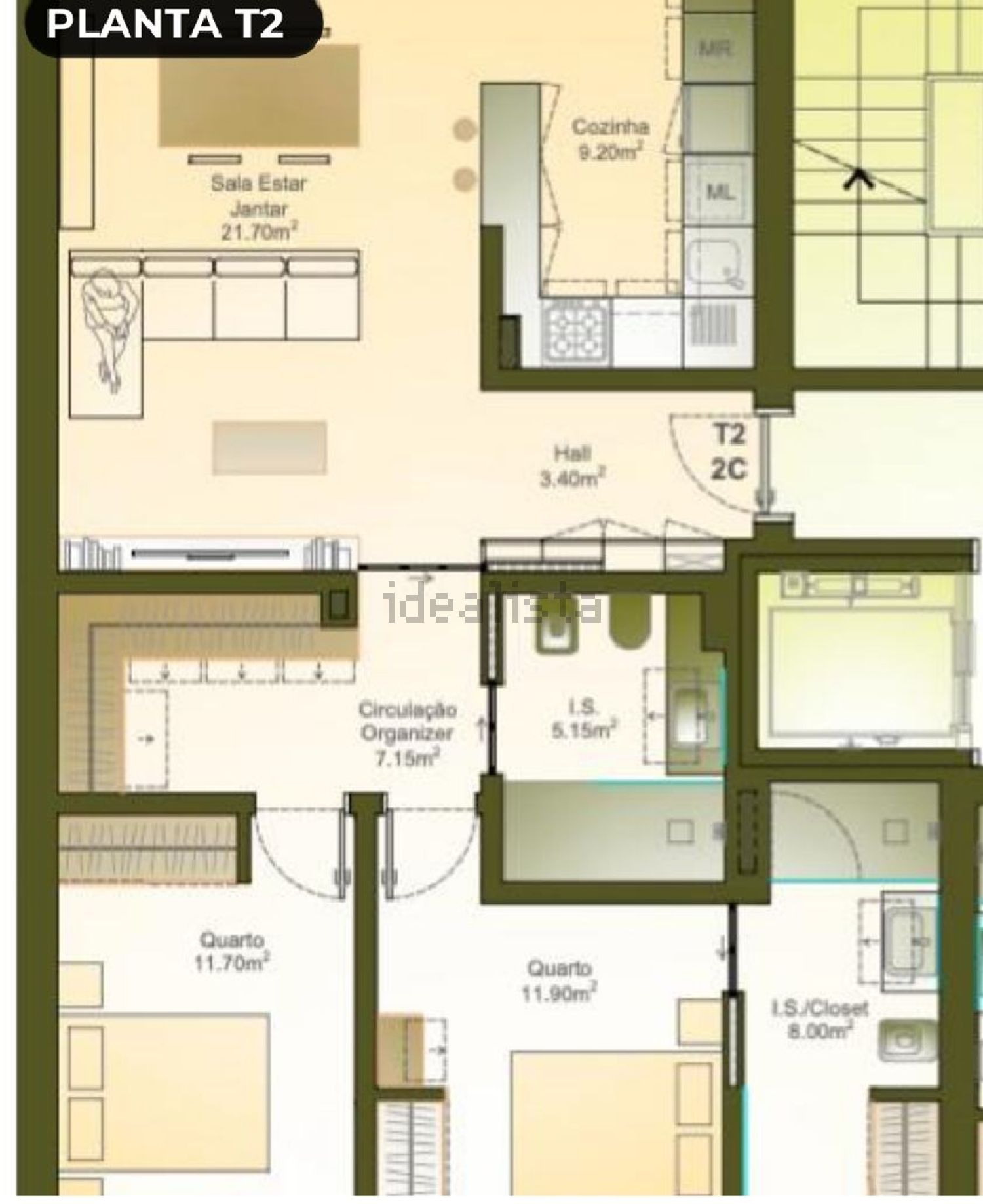 公寓 t2出售在Rua Gonçalves Tapada, 2 - 平面图