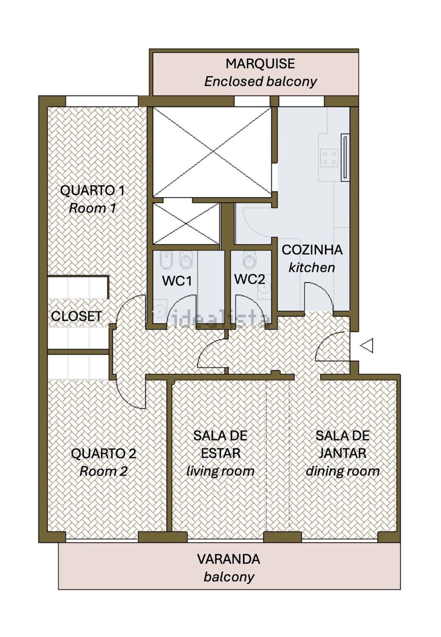 出租公寓 t2Campo Pequeno s/n - 平面图