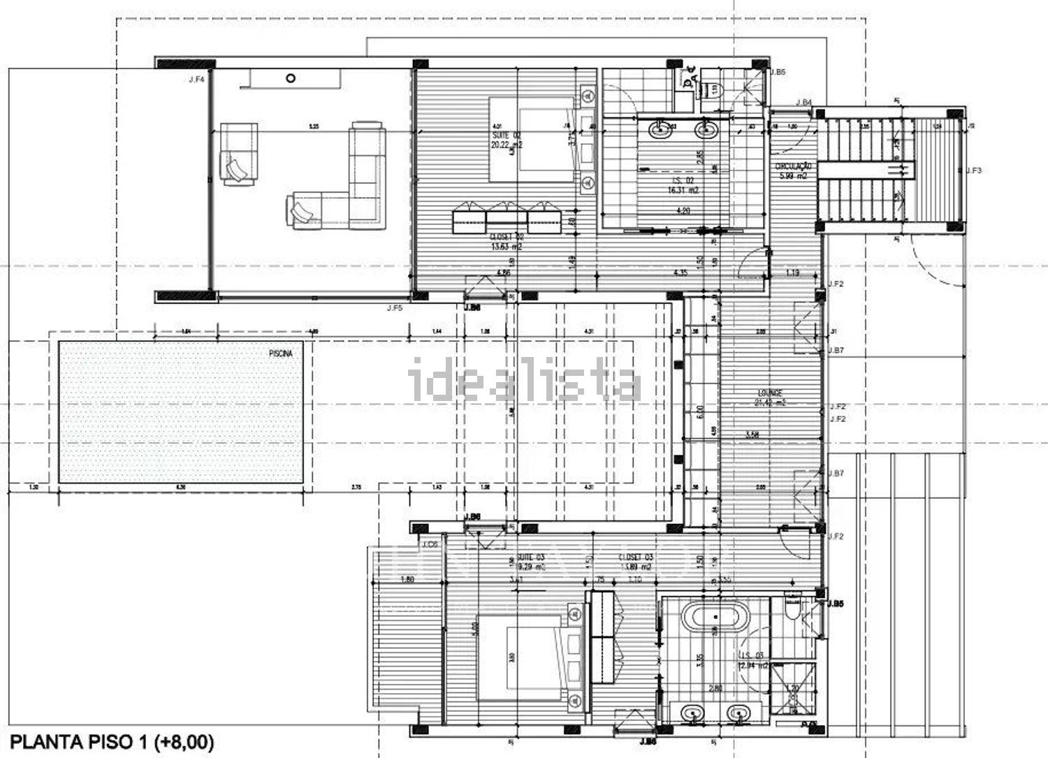 小楼房或独栋别墅出售Tróia - 平面图