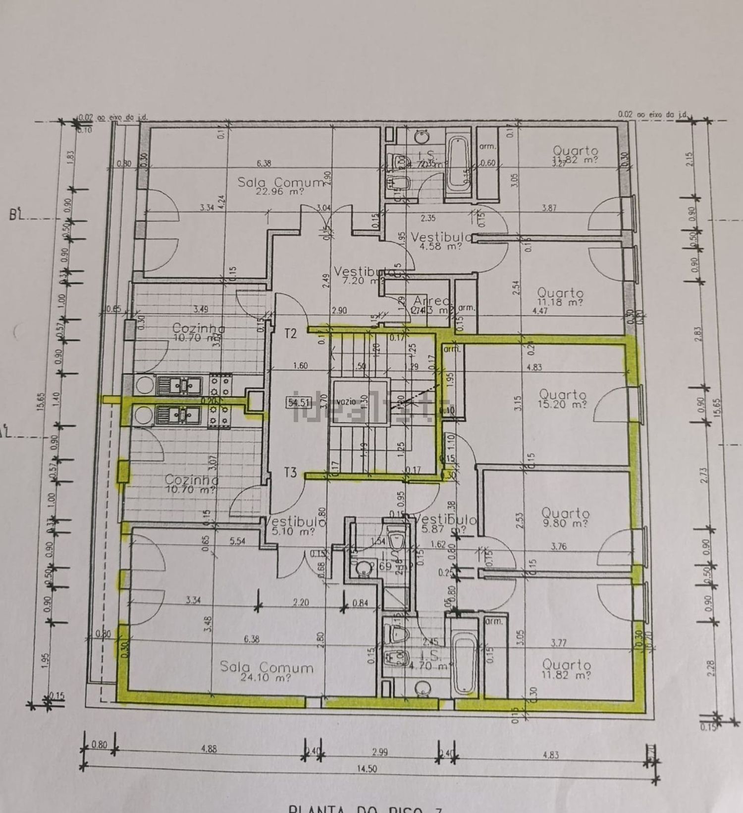 公寓 t3出售在Rua Francisco Caçoete Romão s/n - 平面图