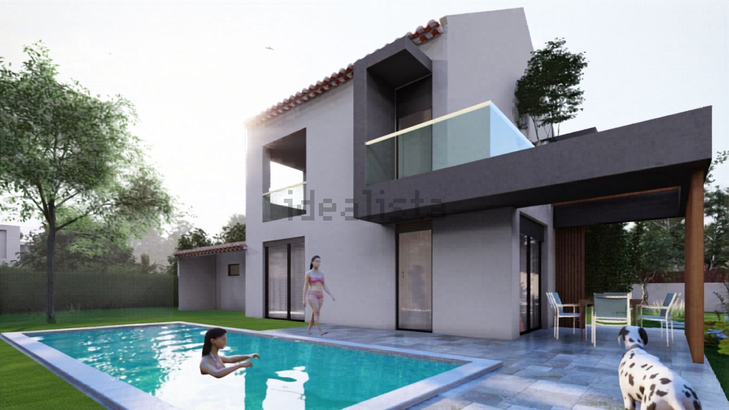 小楼房或独栋别墅出售在Rua Central - 游泳池