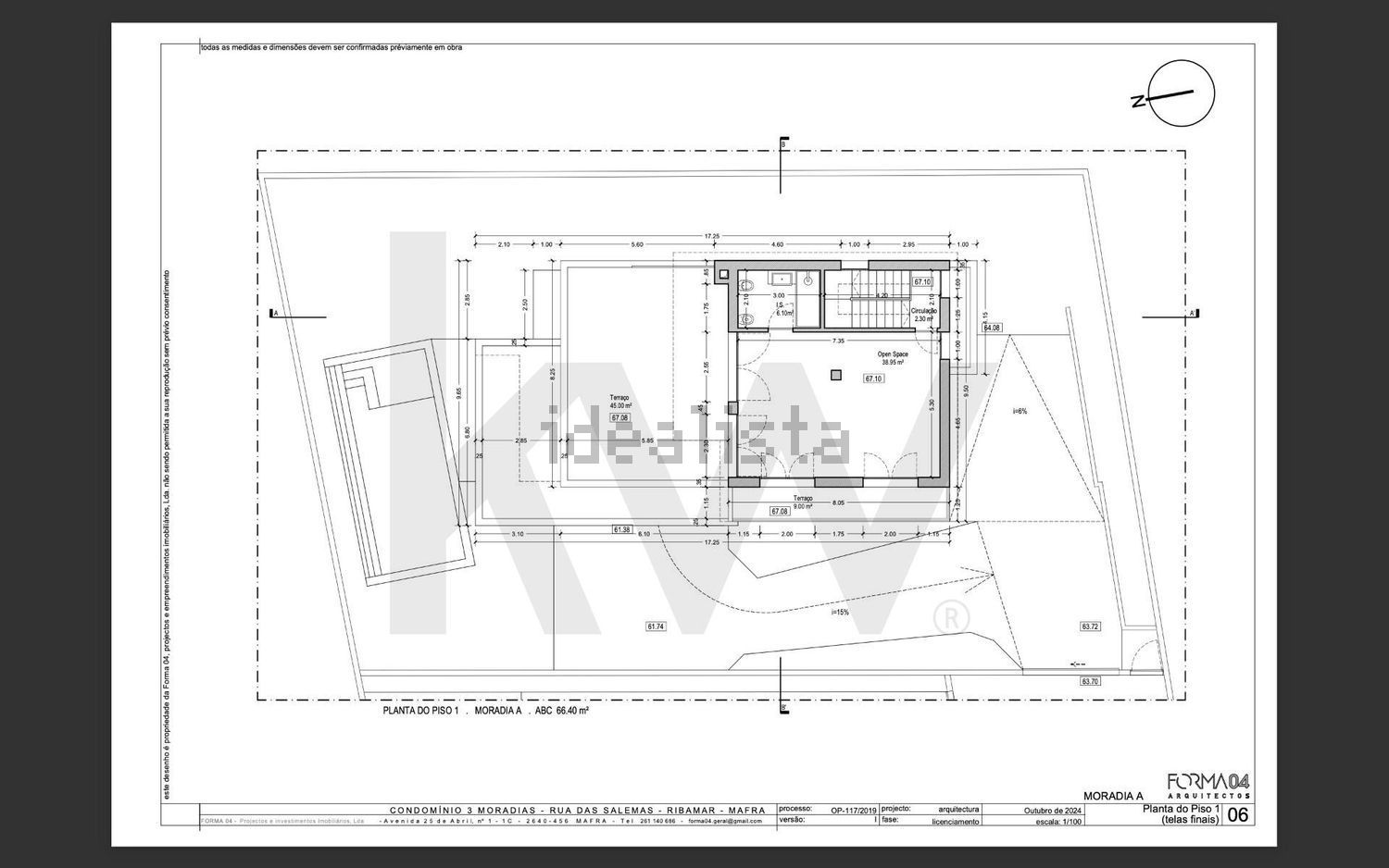 小楼房或独栋别墅出售在Rua das Salemas s/n - 平面图