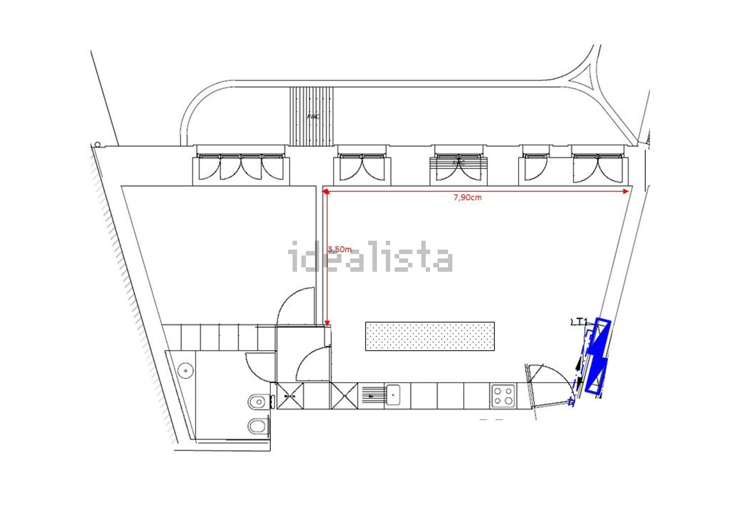 出租公寓 t1在Rua do Telhal, 72 - 平面图