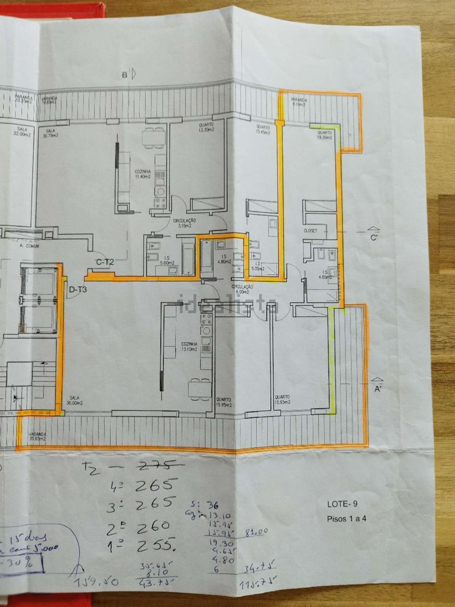 公寓 t3出售在Avenida Capitão Salgueiro Maia - 平面图