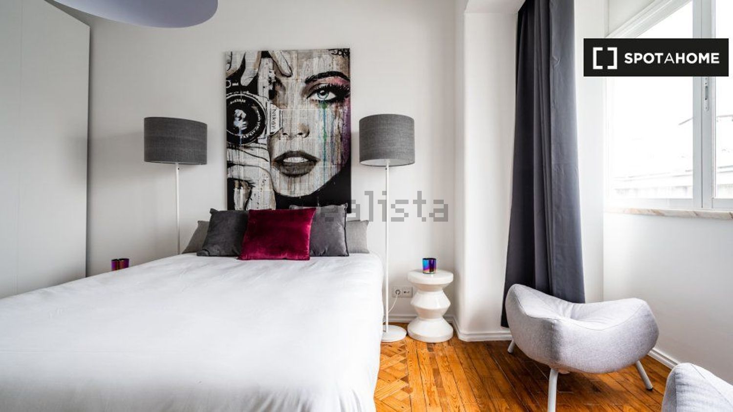 出租公寓 t2Calçada Necessidades - 客厅