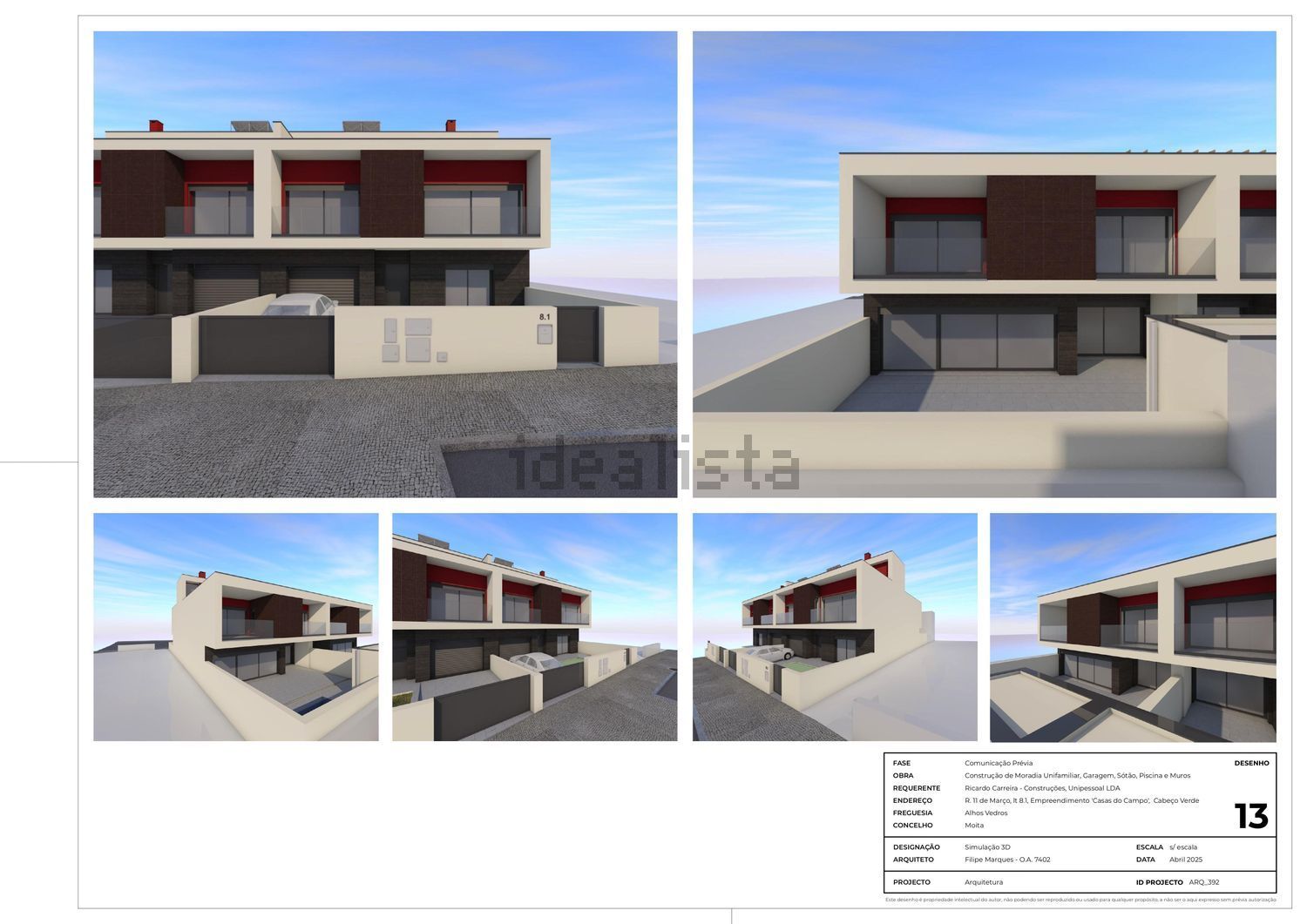 双拼别墅出售在Rua 11 de Março s/n - 平面图