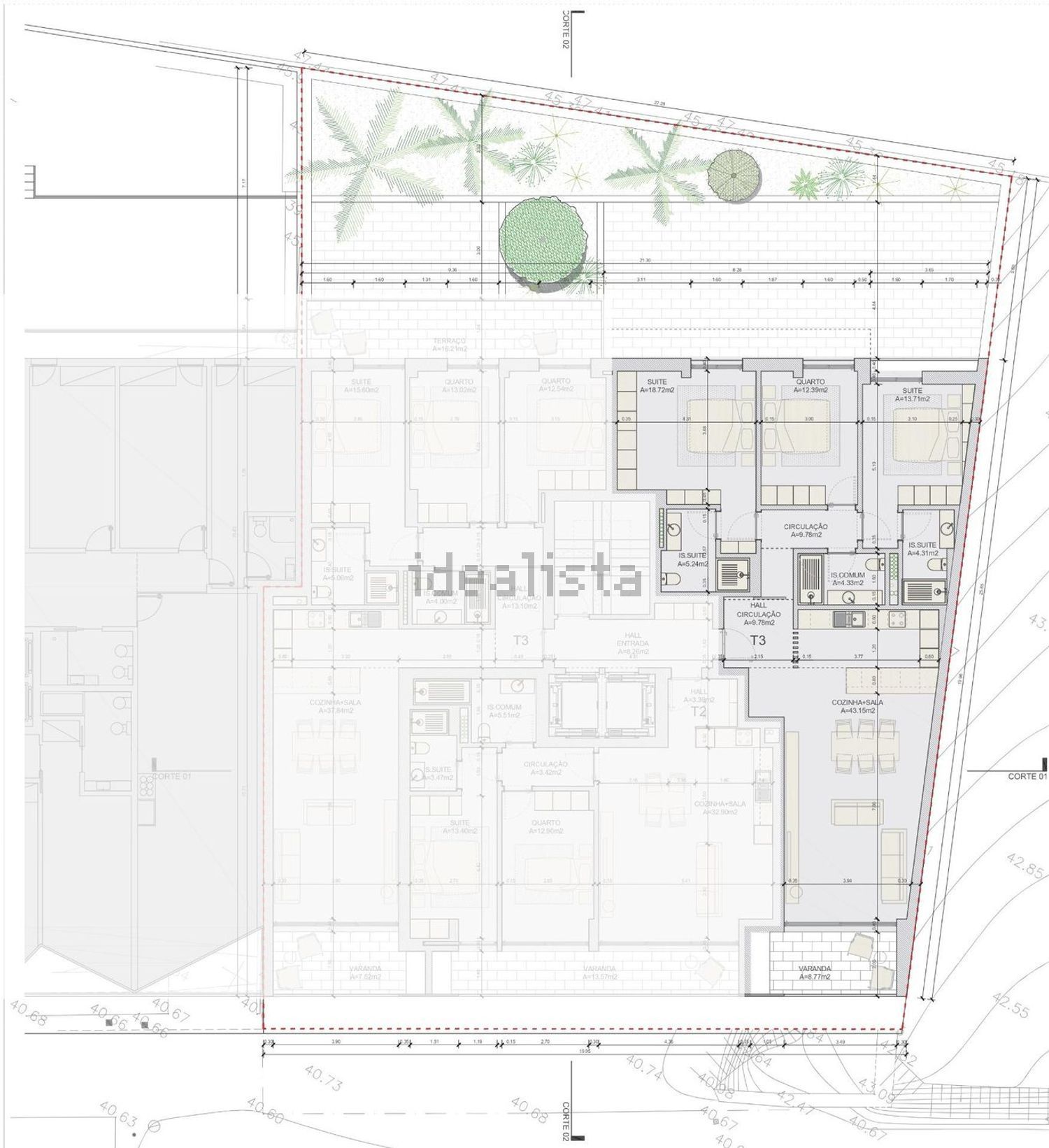 公寓 t3出售在Rua Manuel Francisco Soromenho, 25 - 平面图