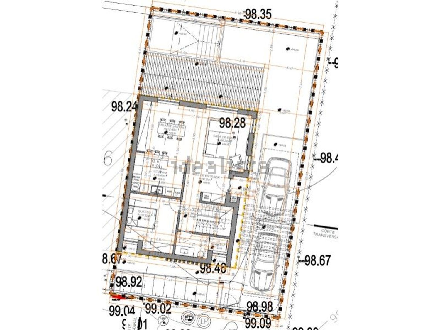 双拼别墅出售在Rua da Igreja - 平面图