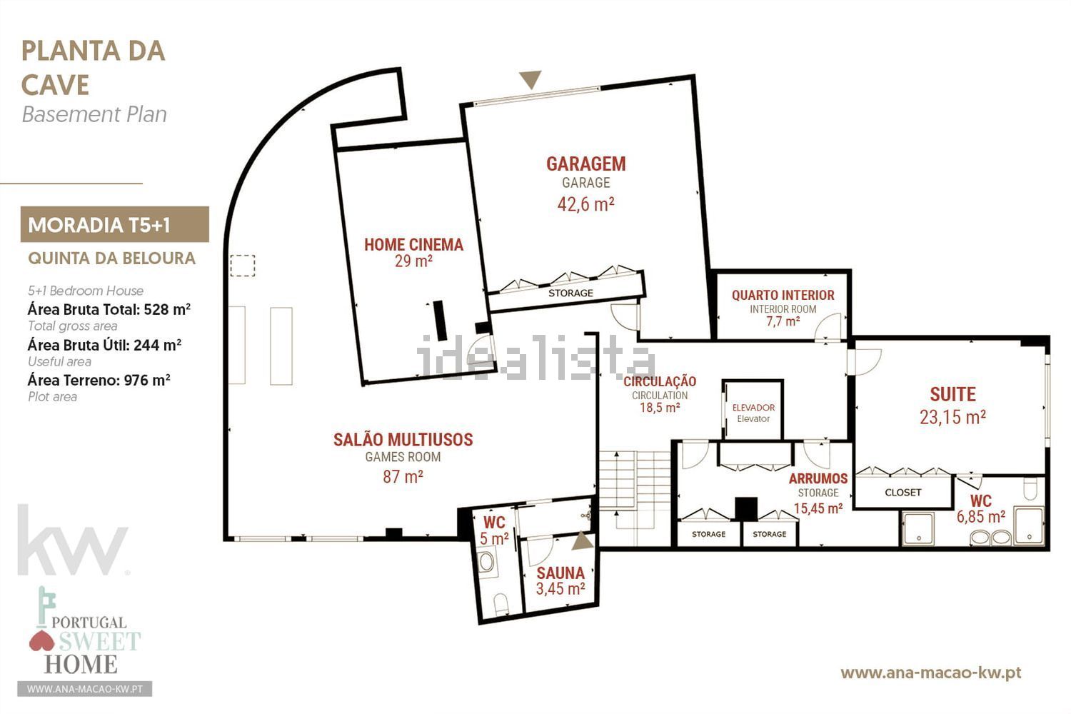 小楼房或独栋别墅出售在Beloura - Penha Longa - 平面图