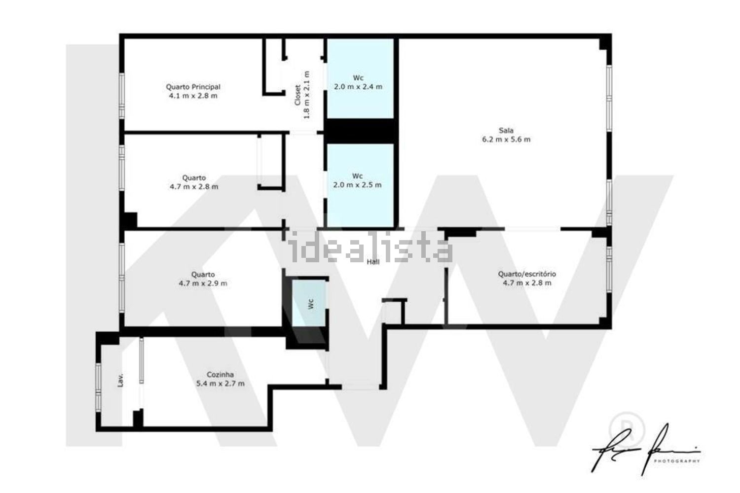 出租公寓 t4在Rua São Bento Menni, 2 - 平面图