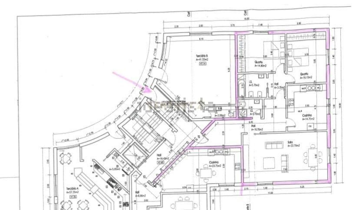 公寓 t2出售在Avenida dos Ferroviários - 平面图